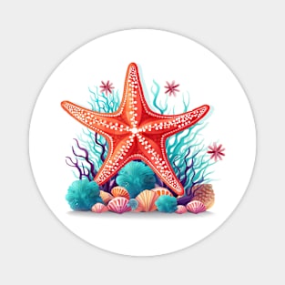 Orange Starfish Magnet